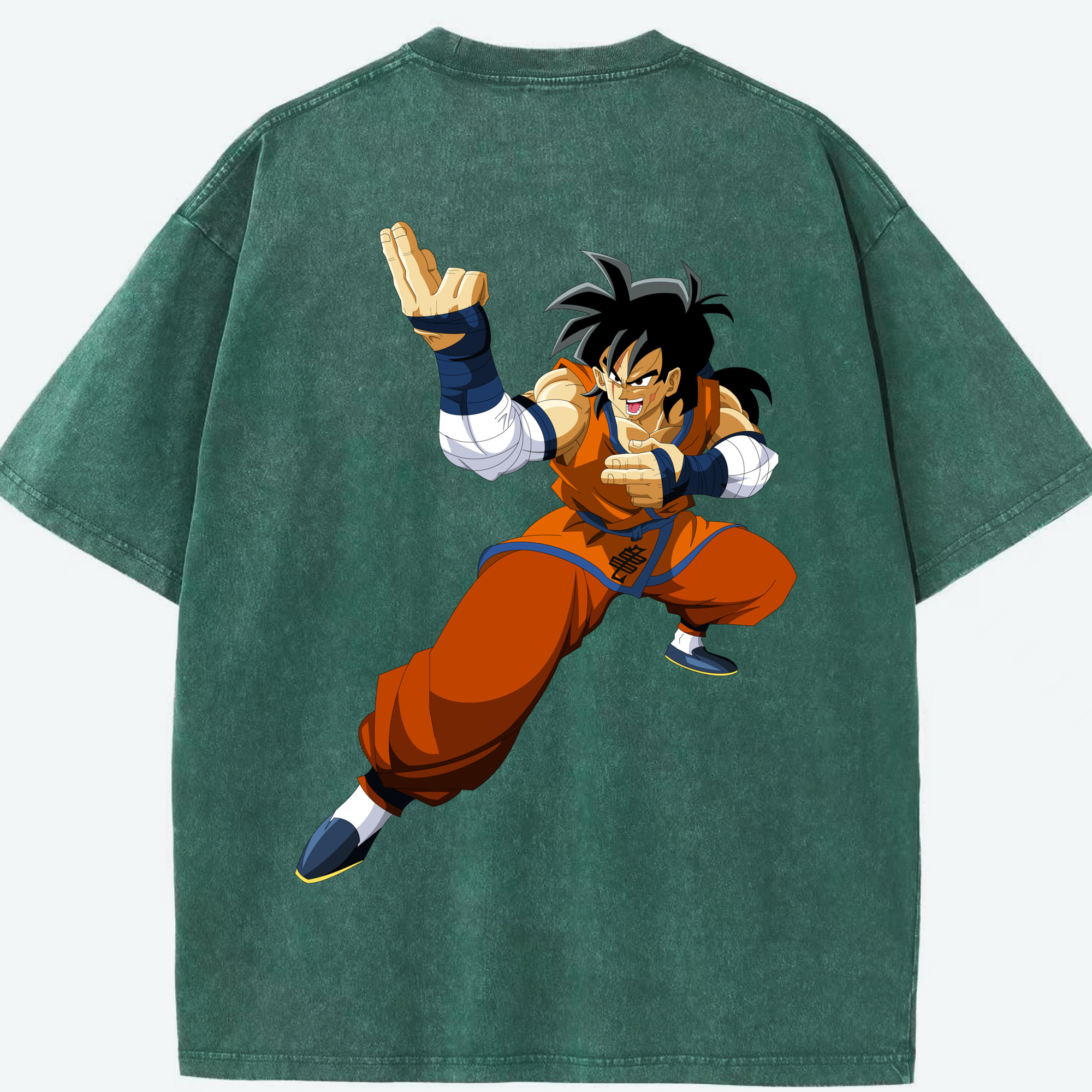 （画像用） ドラゴンボール ヤムチャ DRAGON BALL Yamcha 綿100% ヴィンテージ風 半袖Tシャツ（背面プリント）
